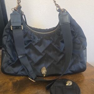 Kurt Geiger Black Quilted Shoulder Bag with Gold Accents